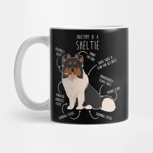 Tri Color Sheltie Shetland Sheepdog Anatomy Mug